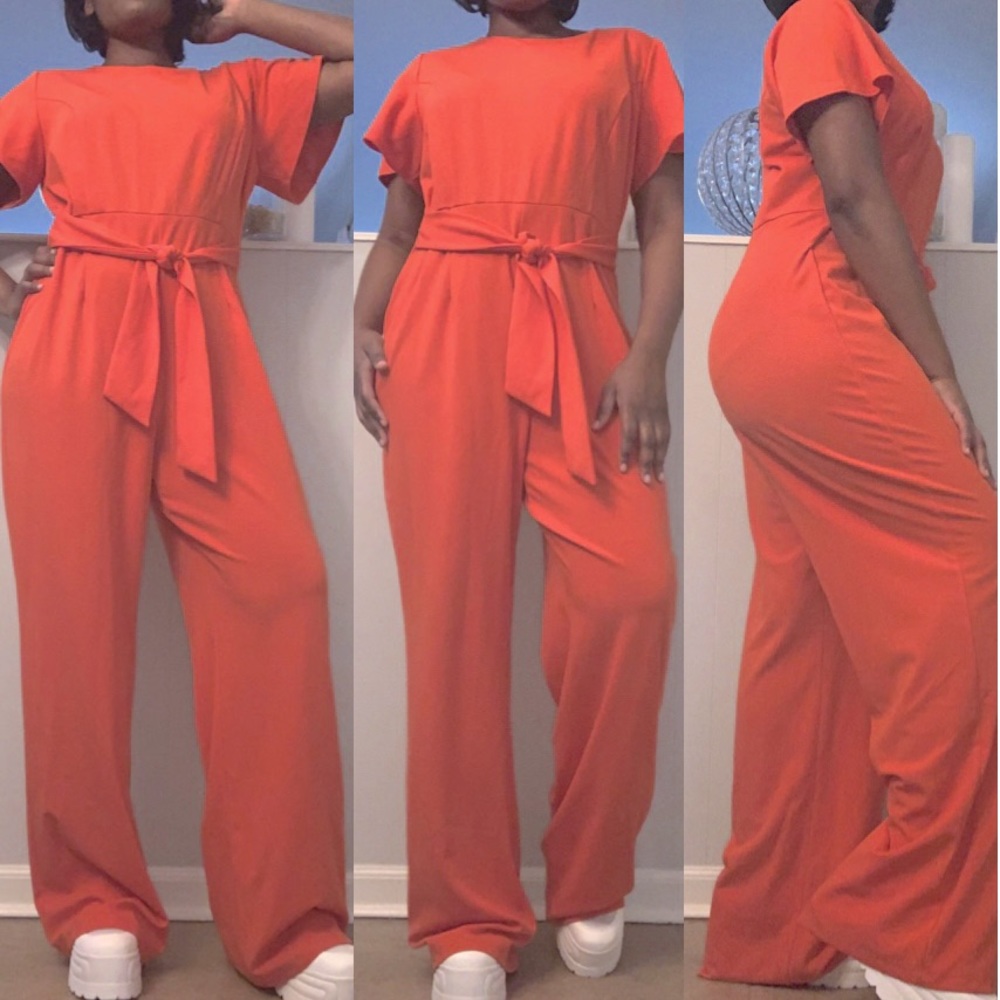 Sunset Orange Romper